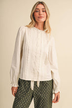 Load image into Gallery viewer, Pin Tuck Lake Trim Blouse - Honey Gold