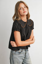 Load image into Gallery viewer, Plaid Peter Pan Collar Puff Sleeve Blouse-BMT8693