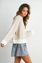 Load image into Gallery viewer, BUTTERMELON - Cozy Contrast Trim Sweater-BMW8575