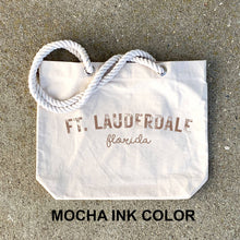 Load image into Gallery viewer, Sockprints - Custom Beach Tote Bag with Rope Handles ­ Personalized
