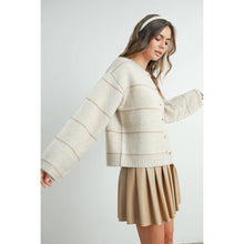 Load image into Gallery viewer, BUTTERMELON - Button Front Striped Cardigan - BMC7580