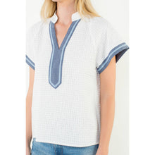 Load image into Gallery viewer, Short Sleeve Textured V-Neck Top