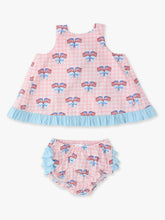 Load image into Gallery viewer, Baby Girls Pink Patriotic Gingham Ruffle Swing Top &amp; Bloomer Set