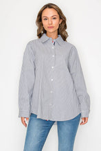 Load image into Gallery viewer, Jasmine Cotton Pinstripe Shirt