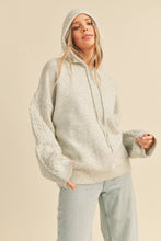 Load image into Gallery viewer, Cable Knit Sleeve Hoodie - Grey