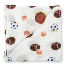 Load image into Gallery viewer, LollyBanks - Go Sports! Baby Muslin Swaddle Blanket