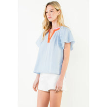 Load image into Gallery viewer, Short Sleeve Gimgham Patterned Top