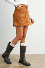 Load image into Gallery viewer, BUTTERMELON - Scallop Trim Button-Front Mini Skirt - BMS7859
