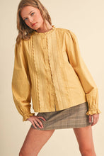 Load image into Gallery viewer, Pin Tuck Lake Trim Blouse - Honey Gold
