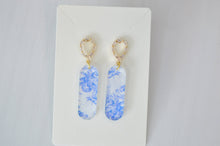 Load image into Gallery viewer, The Adorned Fox - Long Oval Dangle, Statement Earrings, Acrylic Earrings