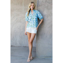 Load image into Gallery viewer, Puff Sleeve Flower Print Top