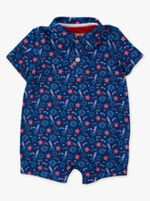 Load image into Gallery viewer, Baby Boys Red White &amp; Boom Fireworks Performance Polo Romper