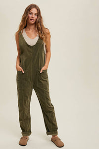 Corduroy Jumpsuit - Olive