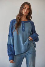 Load image into Gallery viewer, Knit Sweater Waffle Half Button Up Pullover
