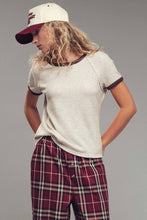 Load image into Gallery viewer, Sporty Trim Textured Crewneck Top