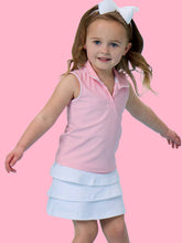 Load image into Gallery viewer, Girls Pink Sleeveless Polo Active Top