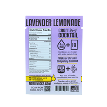 Load image into Gallery viewer, Noble Mick's - Craft Beverage Company - Lavender Lemonade Single Serve Craft Cocktail