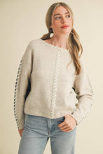 Load image into Gallery viewer, &amp;MERCI - WHIP STITCH TWO-TONE SWEATER MSW11155