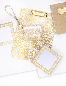 Lilly Pulitzer - Acrylic Note Set, Gold Caning