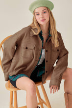 Load image into Gallery viewer, La Miel - JKT1775-Lightweight Solid Raw Edge Button Down Jacket
