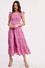 Load image into Gallery viewer, Floral Clusters Smocked Midi Dress - Pink