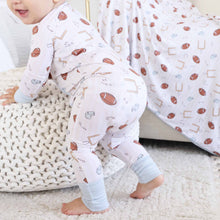 Load image into Gallery viewer, Tiny Touchdowns Convertible Zip Romper | Neutral
