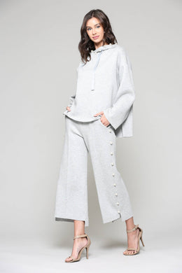 Francine French Scuba Pearl Hoodie - Grey