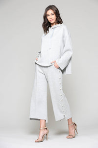 Francine French Scuba Pearl Hoodie - Grey
