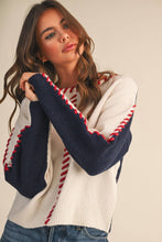 Load image into Gallery viewer, &amp;MERCI - WHIP STITCH TWO-TONE SWEATER MSW11155