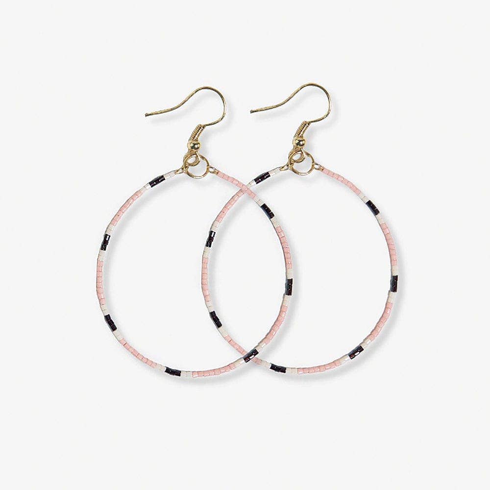 INK + ALLOY - Kelly Dot Beaded Hoop Earrings Blush Wholesale