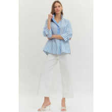 Load image into Gallery viewer, Stripe Print Top - Blue