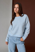 Load image into Gallery viewer, Striped Brushed Crewneck Sweater - Blue