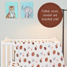 Load image into Gallery viewer, LollyBanks - Go Sports! Baby Muslin Swaddle Blanket