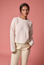 Load image into Gallery viewer, Striped Brushed Crewneck Sweater - Blue