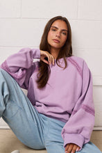 Load image into Gallery viewer, Lace Trim Cutout Sweatshirt - Lavender