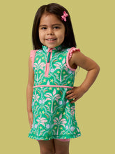 Load image into Gallery viewer, Girls Coconut Cabana Flutter Sleeve Active Dress &amp; Bike Short Set