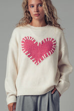 Load image into Gallery viewer, Heart Appliqué Knit Sweater