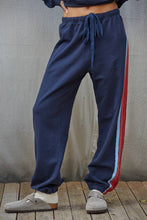 Load image into Gallery viewer, Knit Cotton Multi Color Stripe Detail Joggers