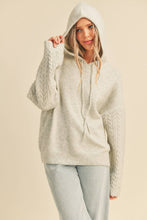 Load image into Gallery viewer, Cable Knit Sleeve Hoodie - Grey