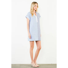 Load image into Gallery viewer, Short Sleeve Split Striped V-Neck Dress