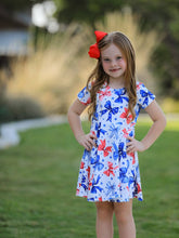 Load image into Gallery viewer, 4th Of July Bow Star Girls Dress