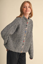 Load image into Gallery viewer, Striped Sweater Cardigan - Grey