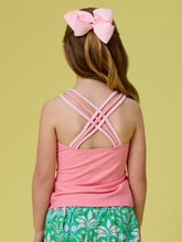 Load image into Gallery viewer, Girls Bubblegum Pink Cross-Back Active Tank Top