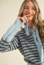Load image into Gallery viewer, &amp;MERCI - STRIPED HOODIE SWEATER CARDIGAN MSW11063