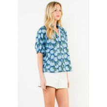 Load image into Gallery viewer, Puff Sleeve Flower Print Top