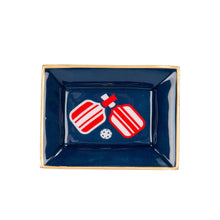 Load image into Gallery viewer, Pickleballs Enameled Landry Tray - Navy &amp; Red