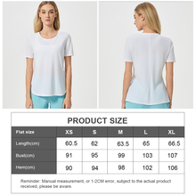 Load image into Gallery viewer, Sodalemon - Women Side Slit Elastic Sport Short Sleeve T-Shirt