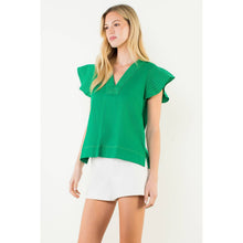Load image into Gallery viewer, Stitched V-Neck Short Sleeve Top