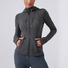 Load image into Gallery viewer, Sodalemon - Women Full Zipper Drawstring Hat Side Pocket Sport Jacket