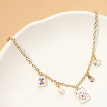 Load image into Gallery viewer, Sensibling Corp. - Mahjong Tile Pearl Stone Charm Necklace